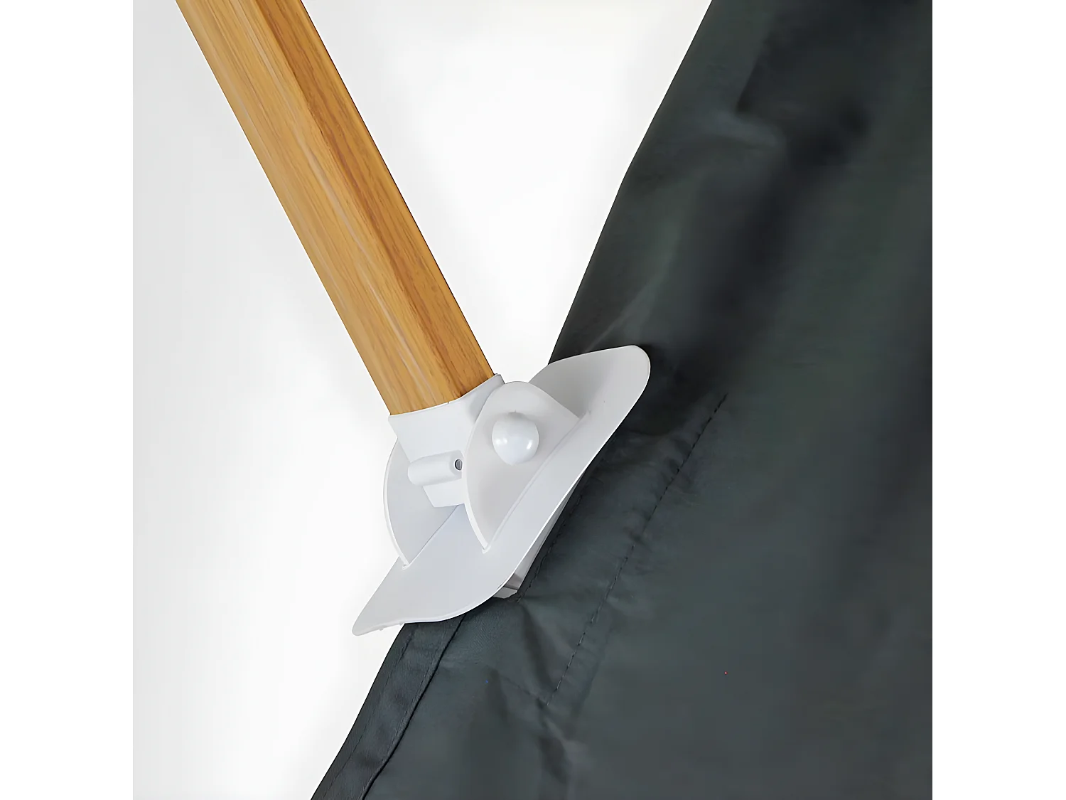 Estosa - Ombrellone da terrazza 4x4 braccio laterale Roma Wood nero