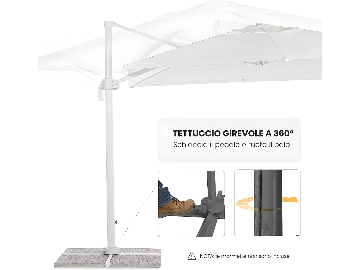 Estosa - Roma 3x3 zijarm tuinparasol