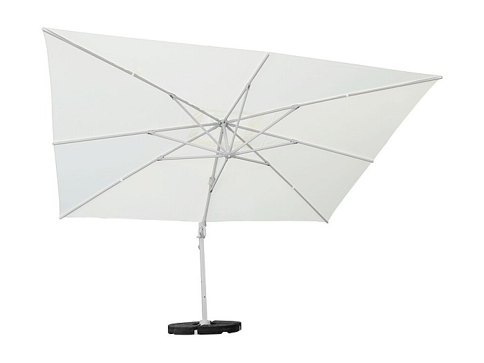 Ombrellone da giardino Palm Beach 3 m grigio e bianco ifuoricasa