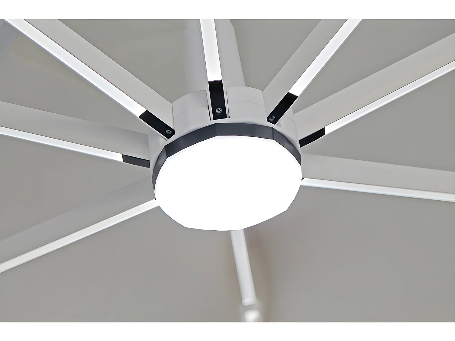 Estosa - Ombrellone da esterno Led 3x3 braccio laterale Roma Light bianco