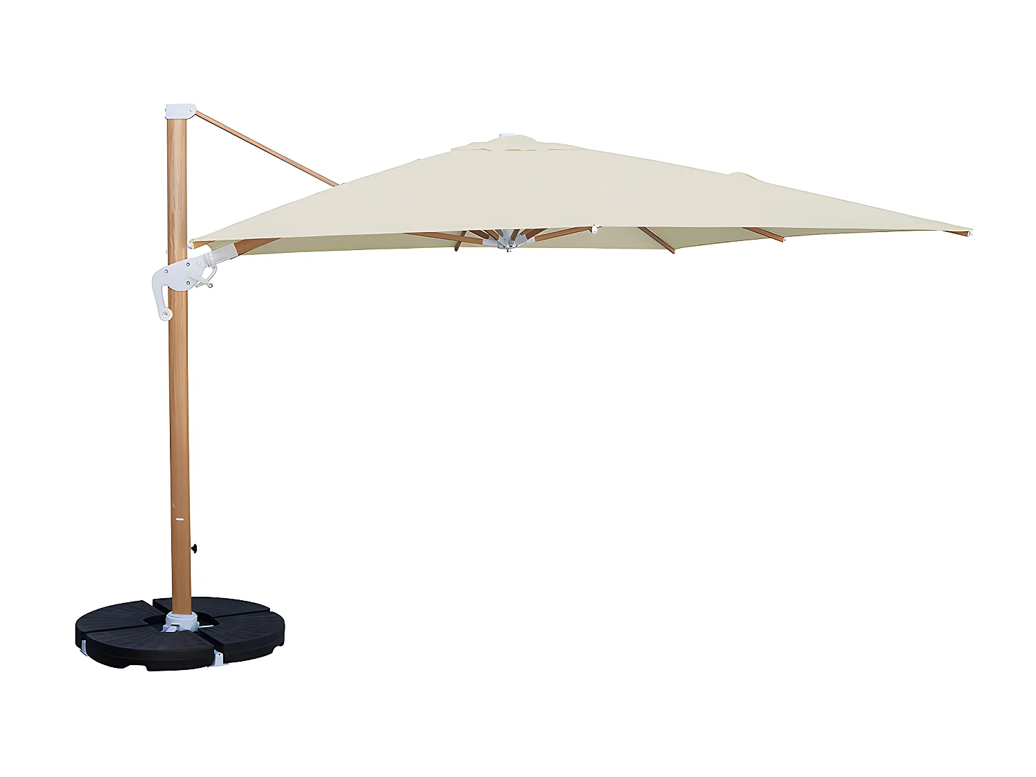 Estosa - Ombrellone giardino 3x4 con braccio laterale Roma Wood beige