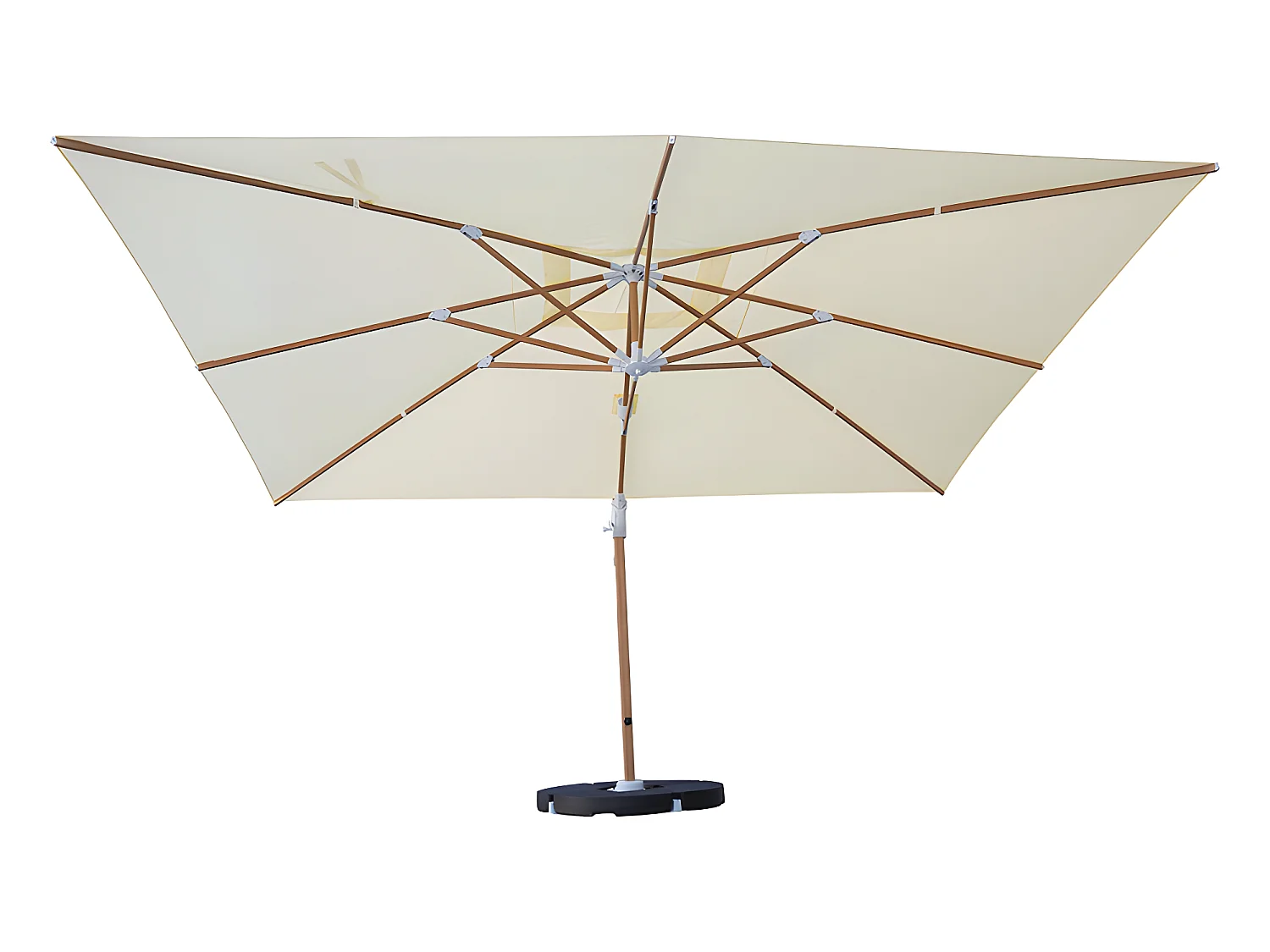 Estosa - Ombrellone giardino 3x4 con braccio laterale Roma Wood beige