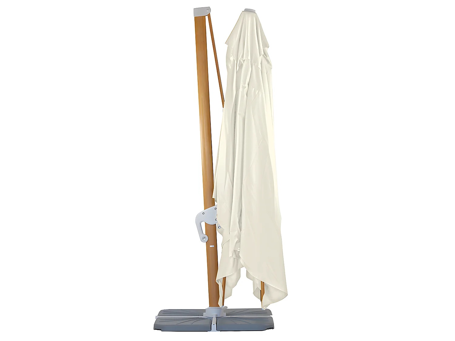 Estosa - Ombrellone giardino 3x4 con braccio laterale Roma Wood beige