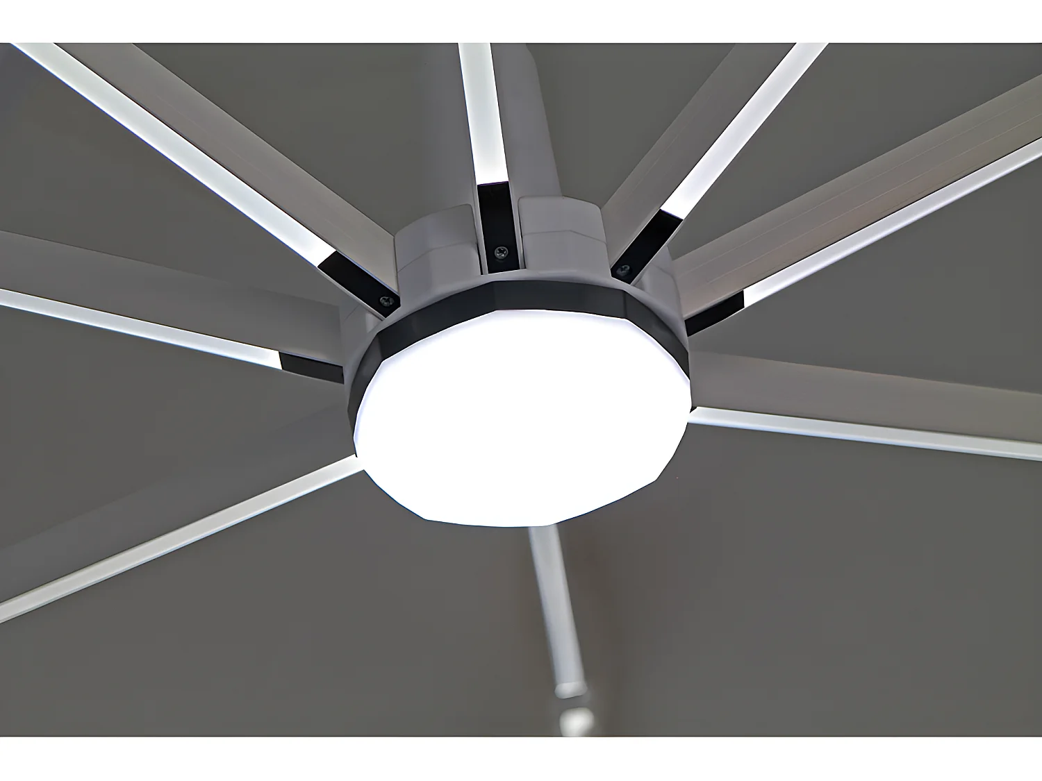 Estosa - Ombrellone da giardino Led 3x3 con braccio laterale Roma Light grigio