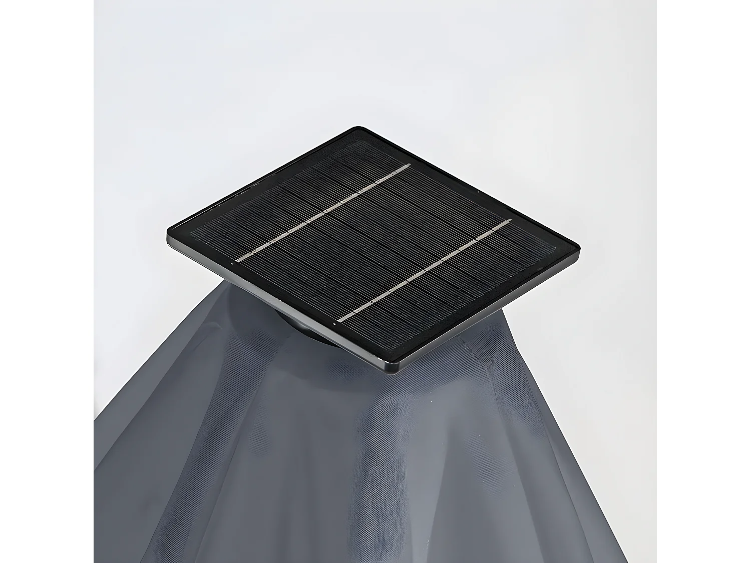 Estosa - Ombrellone da giardino Led 3x3 con braccio laterale Roma Light grigio