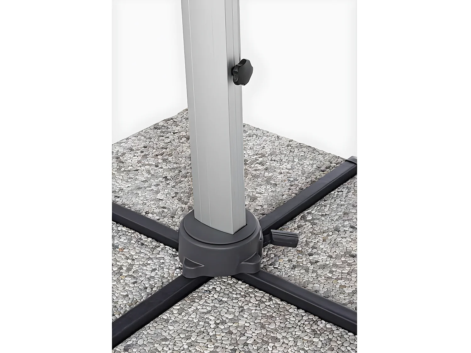 Estosa - Ombrellone da giardino Led 3x3 con braccio laterale Roma Light grigio