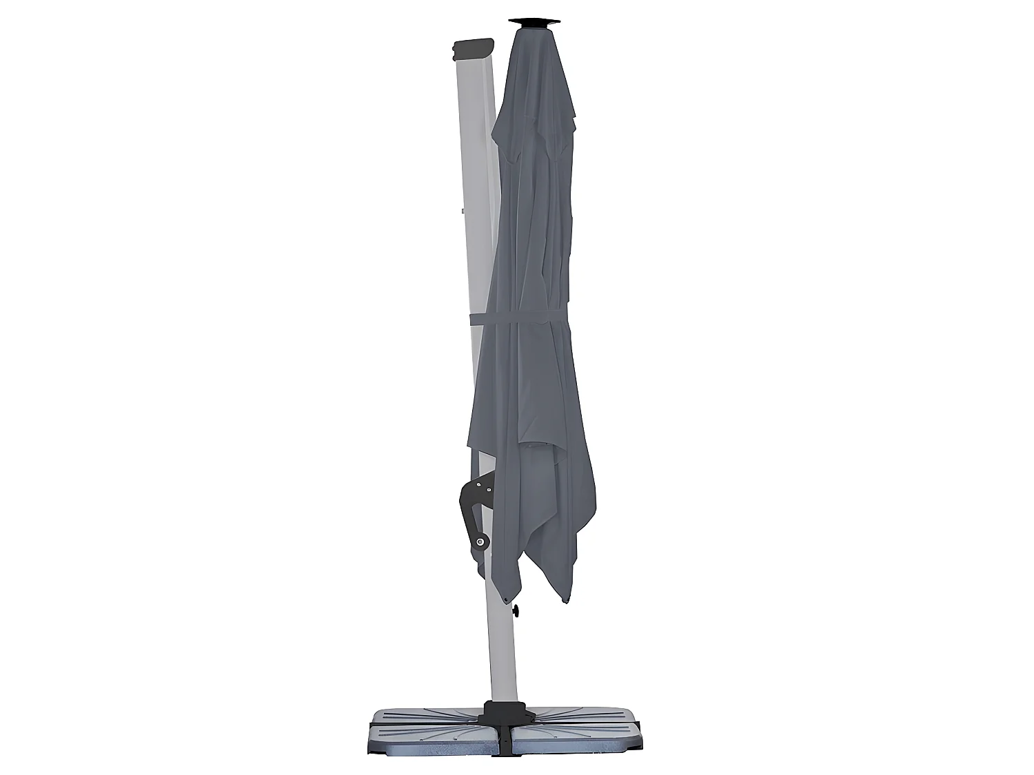 Estosa - Ombrellone da giardino Led 3x3 con braccio laterale Roma Light grigio