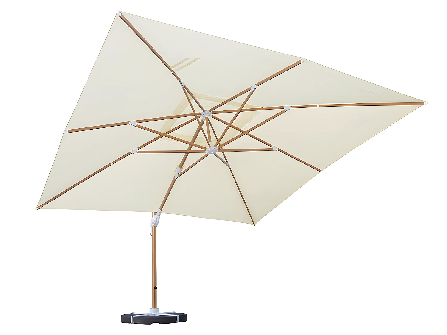 Estosa - Ombrellone da giardino 4x4 braccio laterale Roma Wood beige