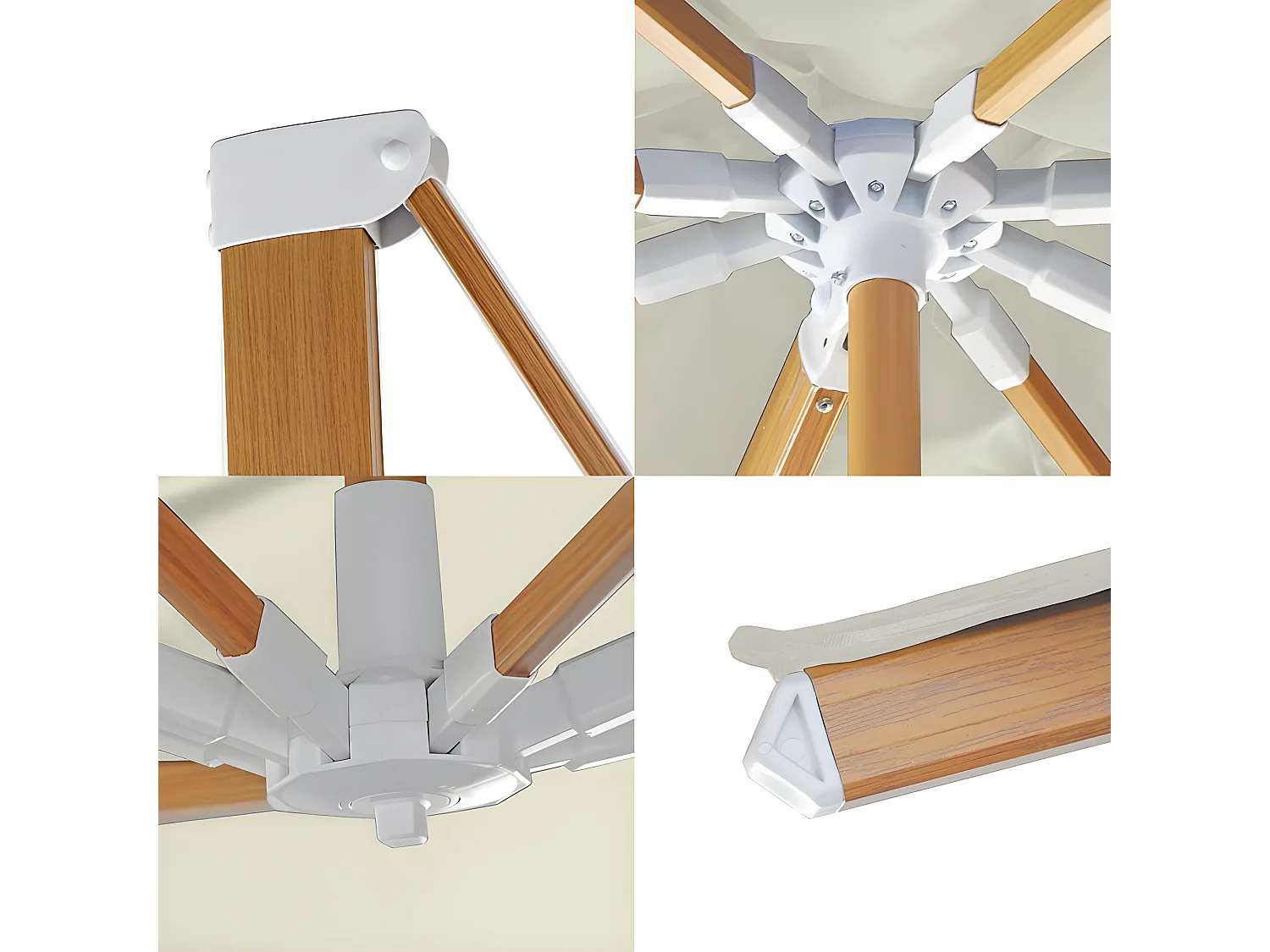 Estosa - Ombrellone da giardino 4x4 braccio laterale Roma Wood beige