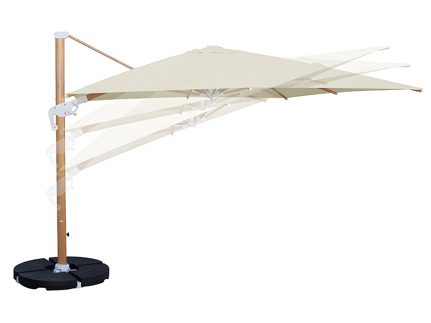 Estosa - Ombrellone da giardino 4x4 braccio laterale Roma Wood beige