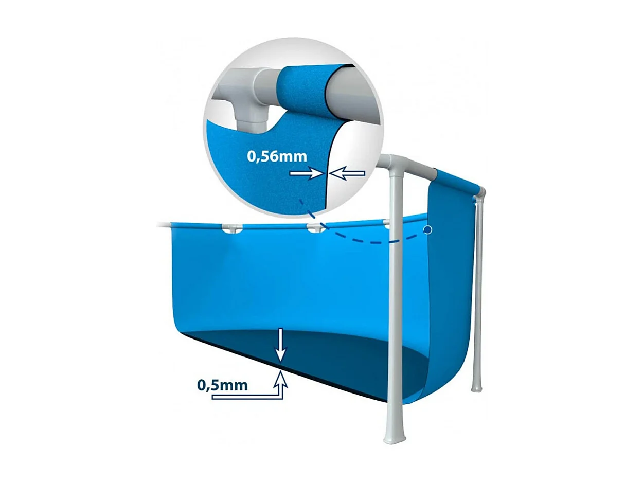 Piscine hors sol rectangulaire 450x220x84 cm avec pompe