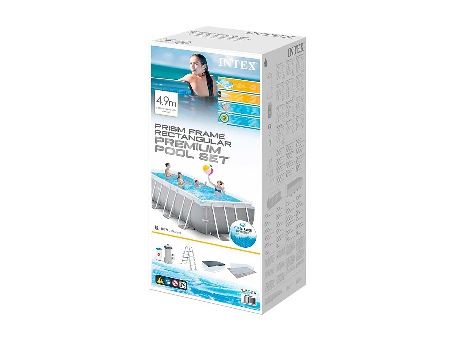 Piscine tubulaire Prism Frame rectangulaire 4,88 x 2,44 x 1,07 m - Intex