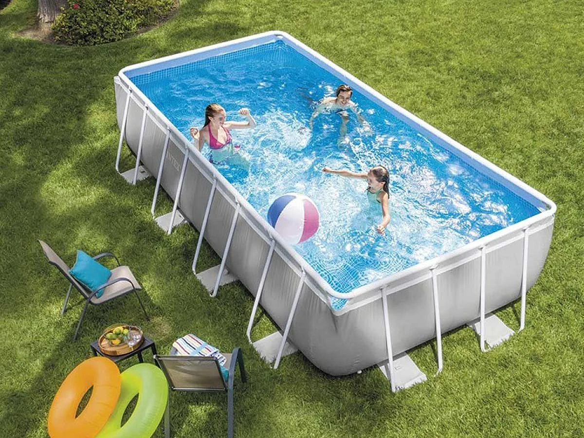 Intex 26792 Prism Metal Frame piscina acima do solo 488x244x107 cm