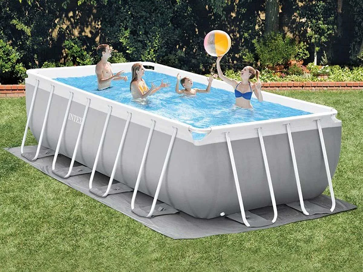 Intex 26792 Prism Metal Frame piscina acima do solo 488x244x107 cm