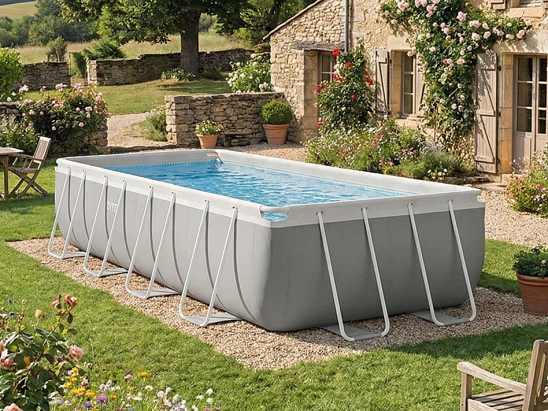 Piscine tubulaire Prism Frame rectangulaire 4,88 x 2,44 x 1,07 m - Intex