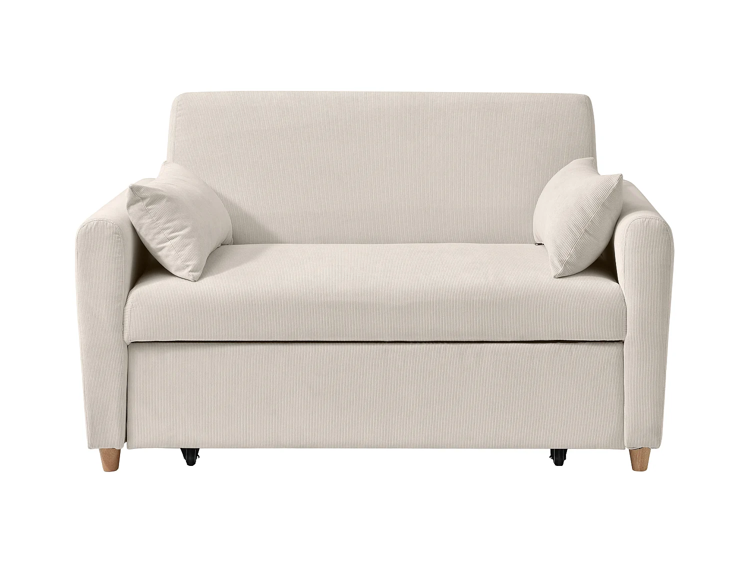 Sofa 2-Sitzer mit Schlaffunktion - Cord - Beige - AYLA