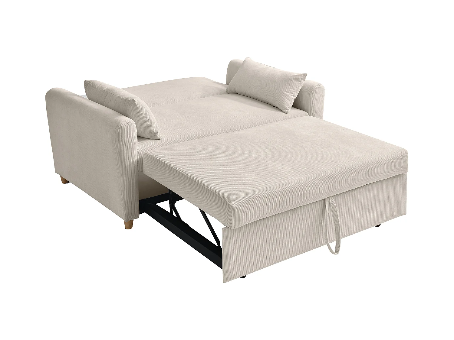 Sofa 2-Sitzer mit Schlaffunktion - Cord - Beige - AYLA