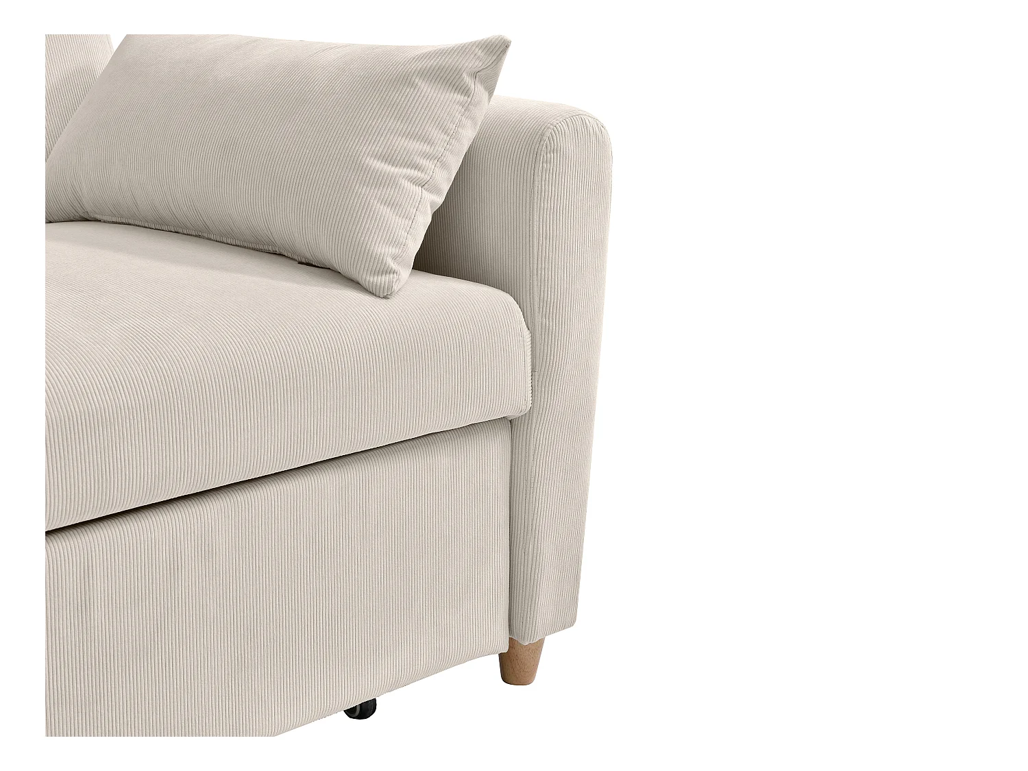 Sofa 2-Sitzer mit Schlaffunktion - Cord - Beige - AYLA