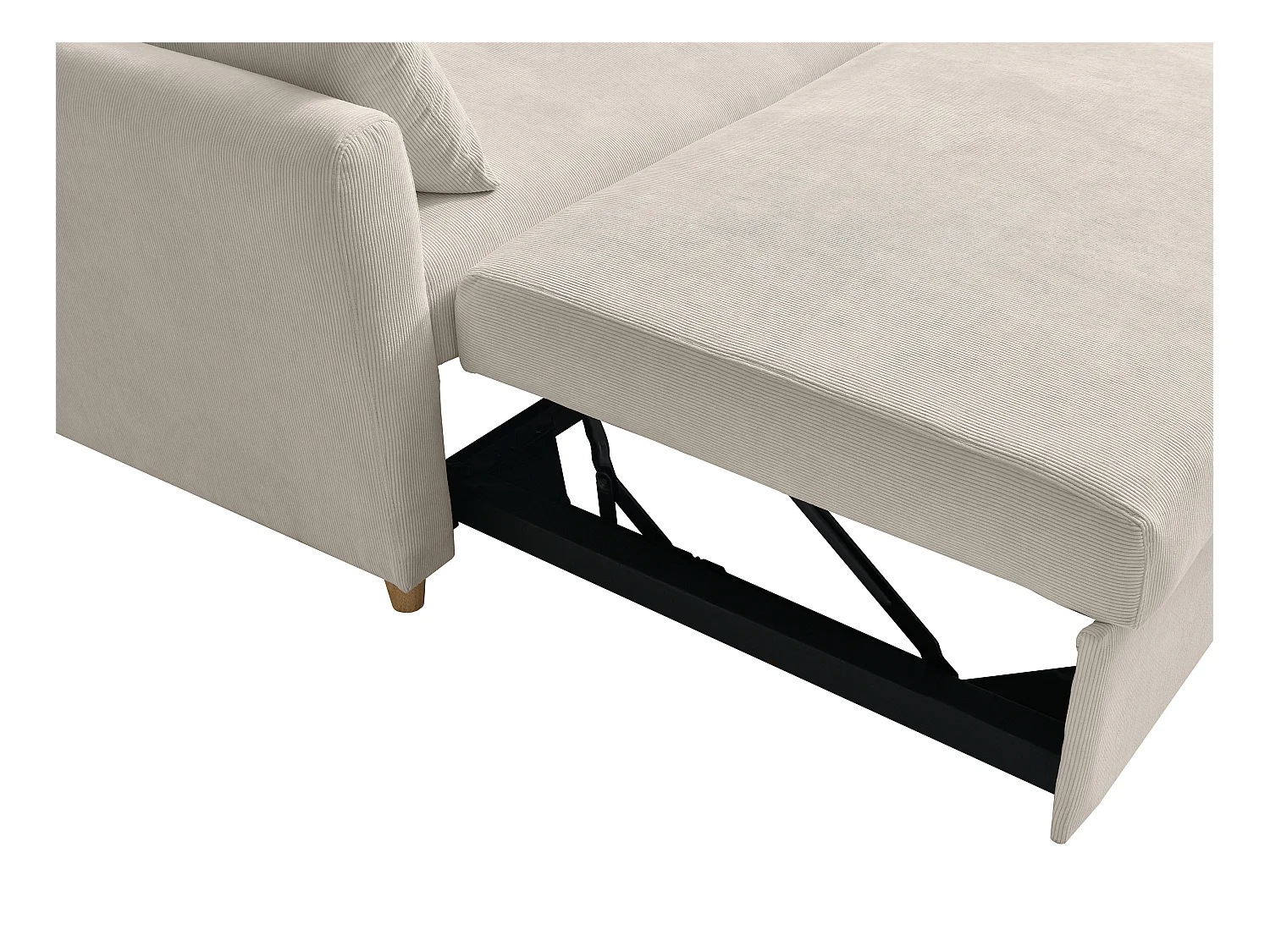 Sofa 2-Sitzer mit Schlaffunktion - Cord - Beige - AYLA