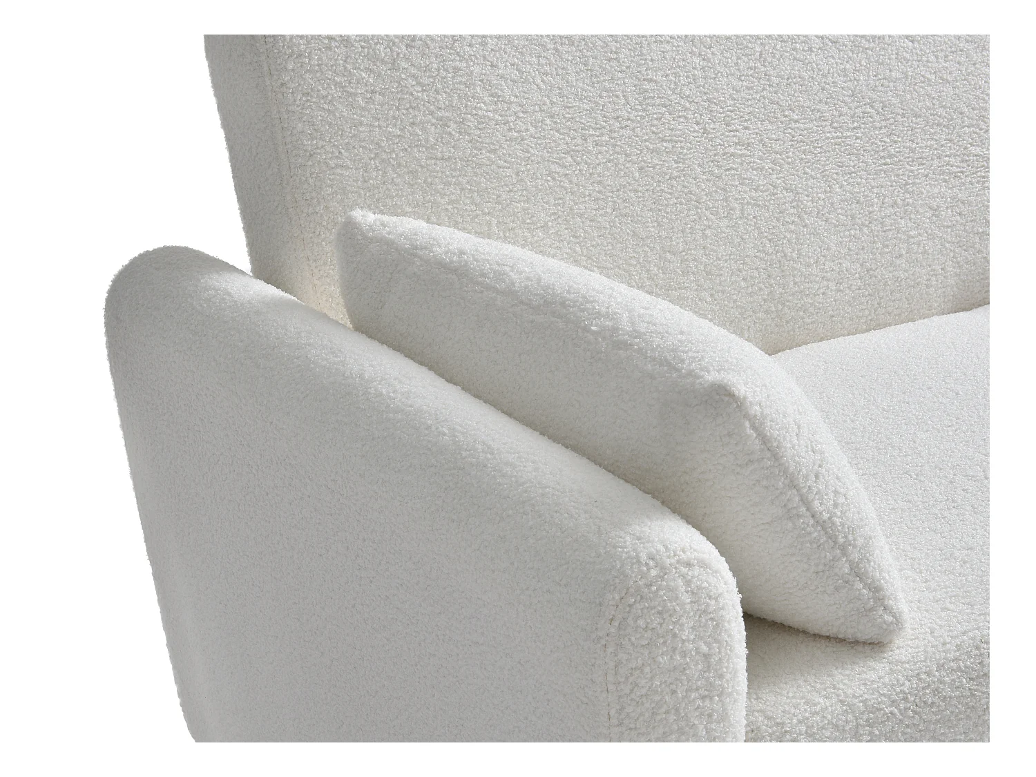 Sofa 2-Sitzer mit Schlaffunktion - Bouclé-Stoff - Weiß - AYLA