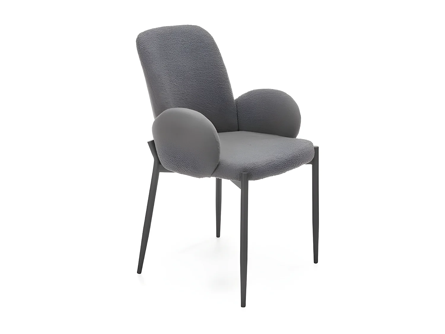 Chaise en tissu bouclé 58 x 58 x 89 cm - Gris