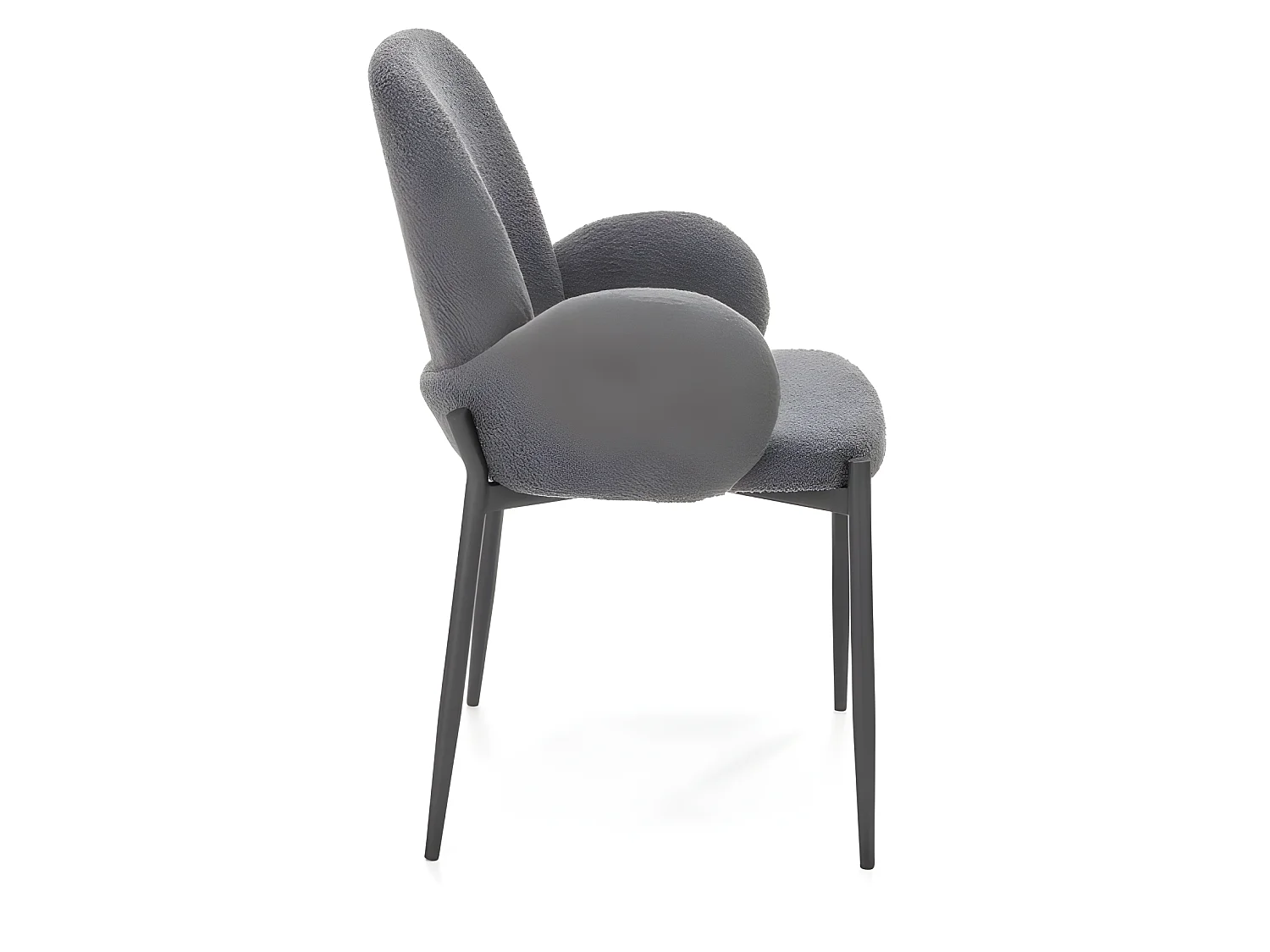 Chaise en tissu bouclé 58 x 58 x 89 cm - Gris