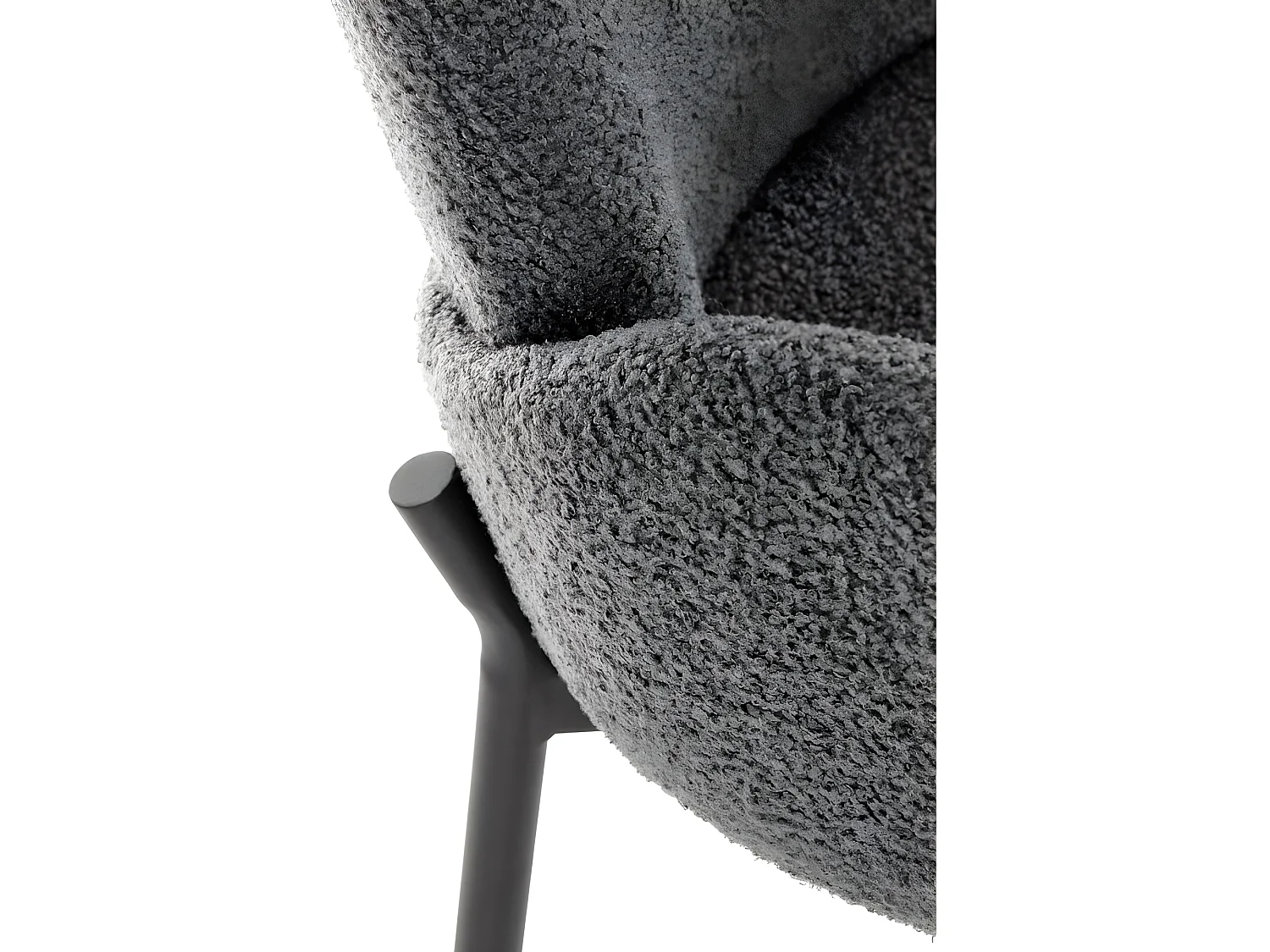 Chaise en tissu bouclé 58 x 58 x 89 cm - Gris