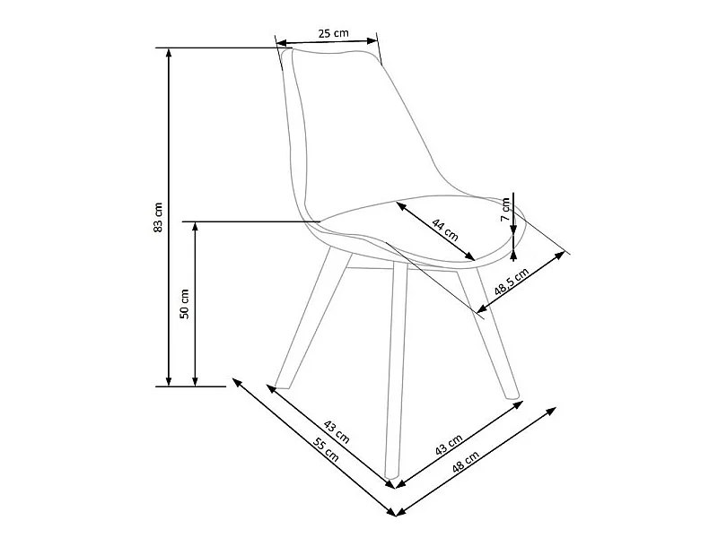Lot de 2 chaises design - Hêtre/Transparent