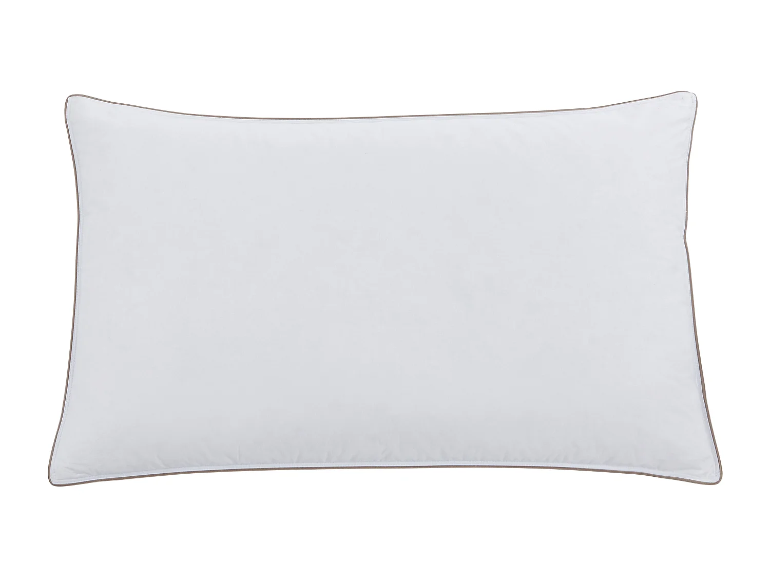 Poduszka przeciwroztoczowa z perkalowym poszyciem 93 nici/cm² - 50 x 80 cm - wypełnienie z pierza i puchu - Biały z brązowoszarą obwódką - FEATH marki PALACIO