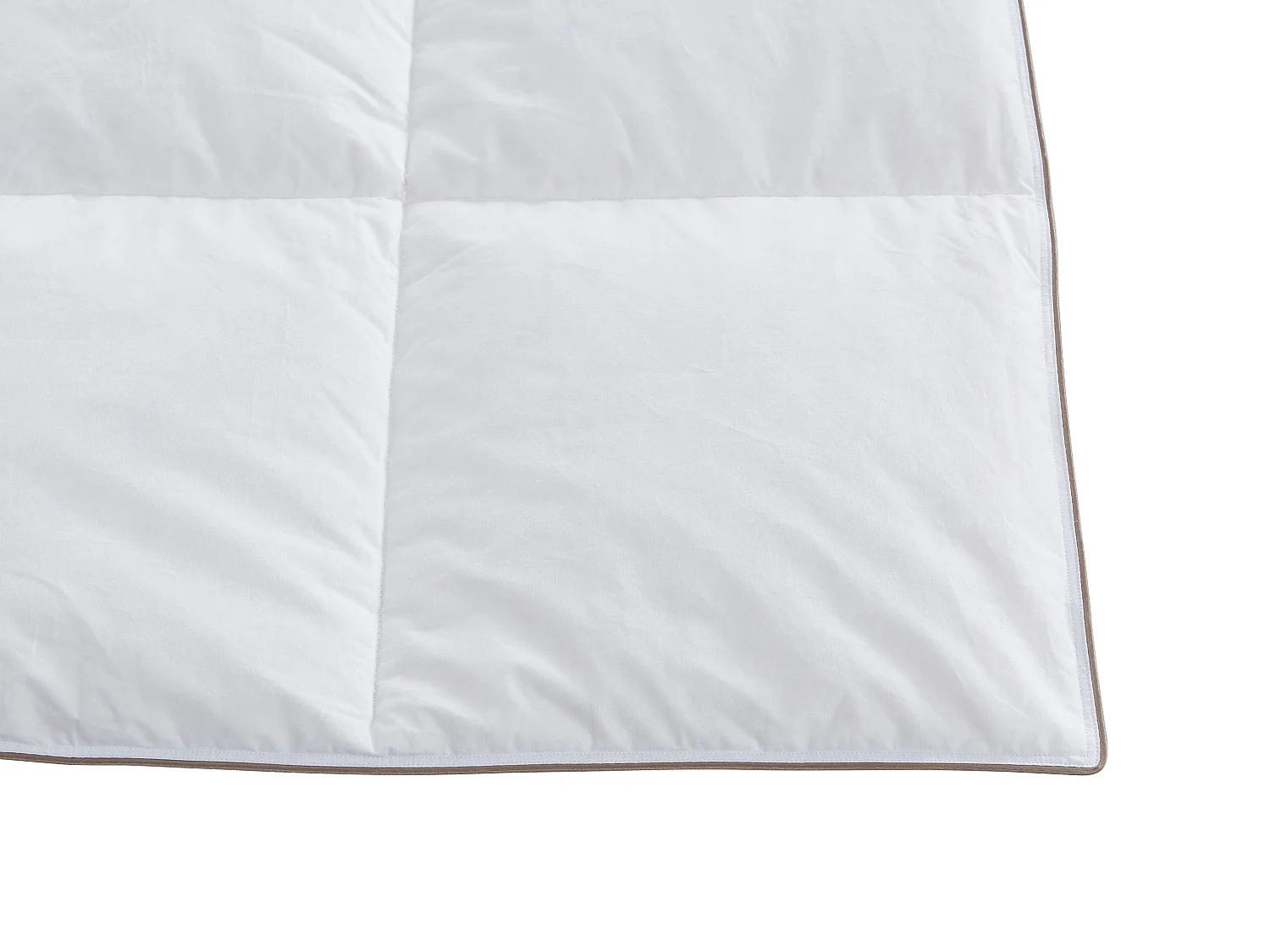 Piumino antiacaro rivest. 100% Percalle 140x200 piuma piumino 300 g/m2 Bianco e Tortora - FEATH di PALACIO