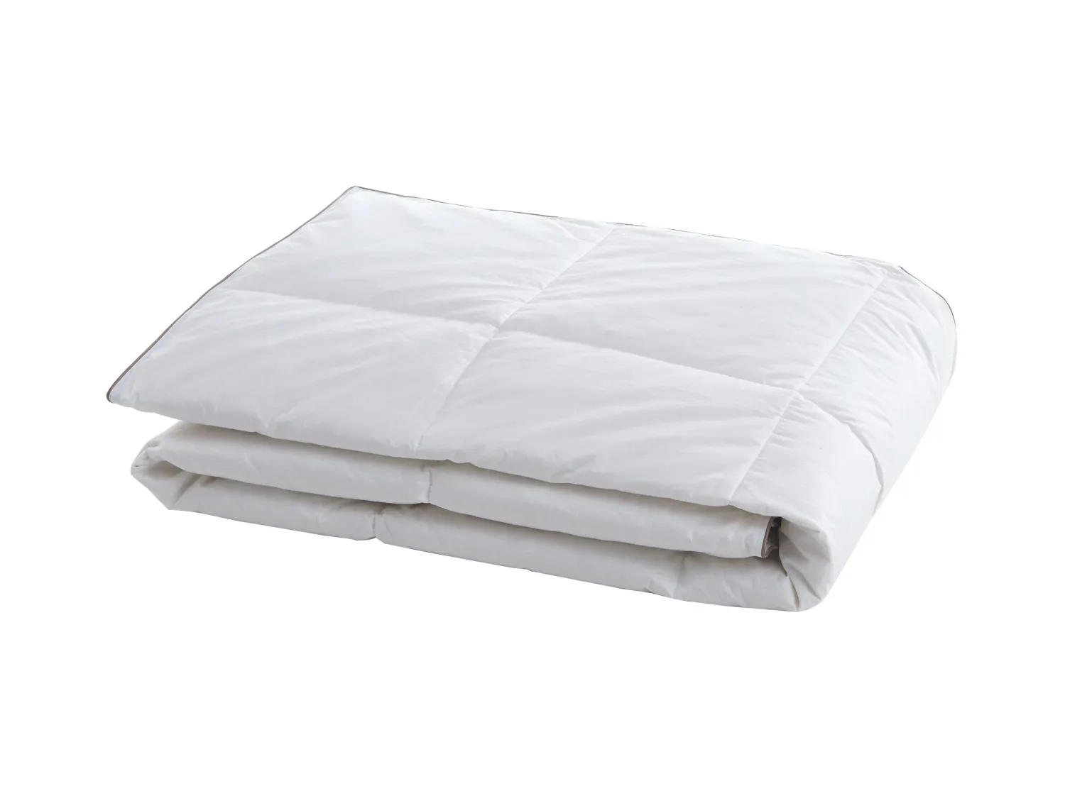 Piumino antiacaro rivest. 100% Percalle 140x200 piuma piumino 300 g/m2 Bianco e Tortora - FEATH di PALACIO