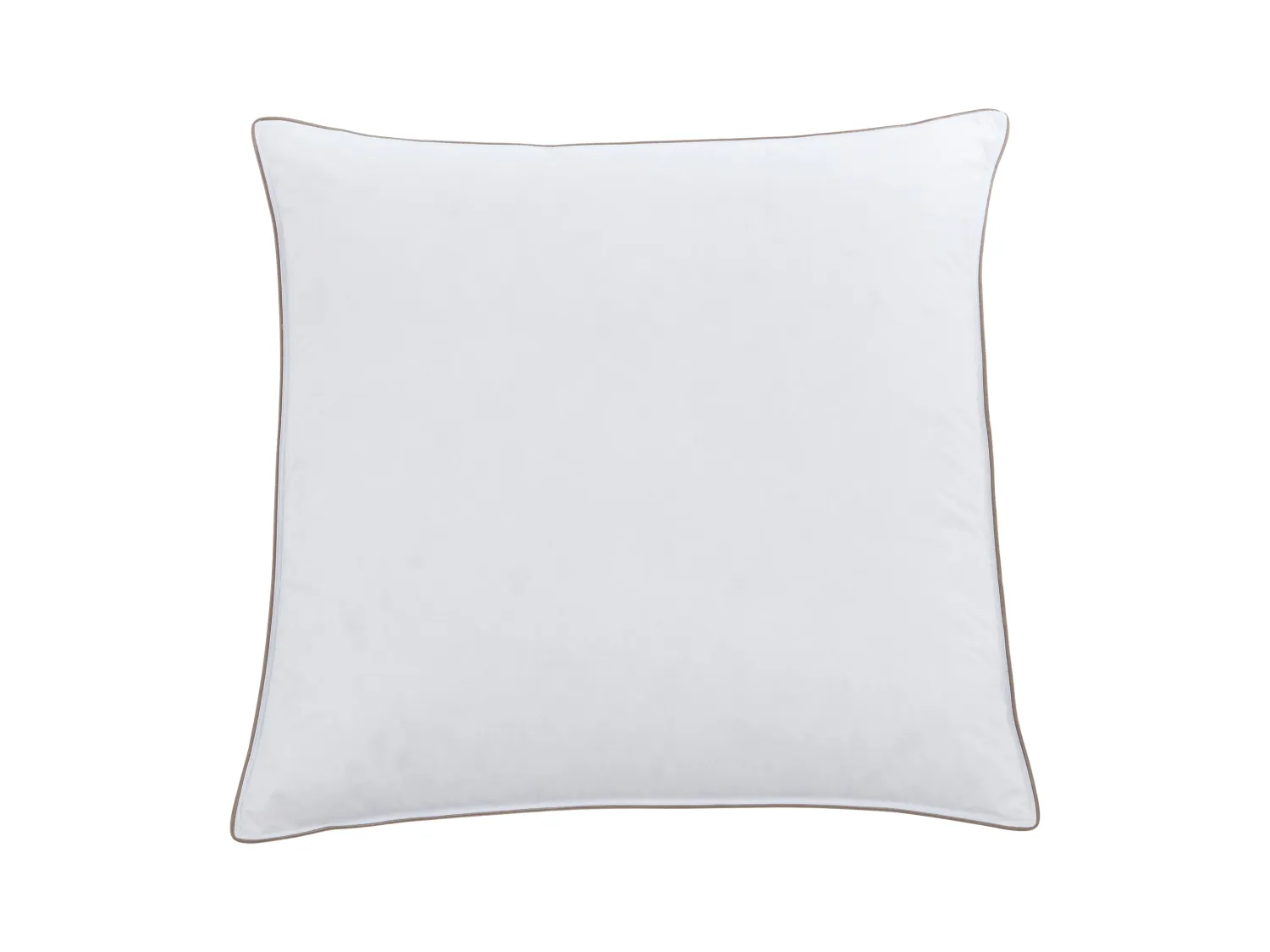Almofada antiácaros revestimento percal de 93 fios/cm², 65x65 cm, acolchoamento plumas e penas, branco debrum taupe - FEATH de PALACIO