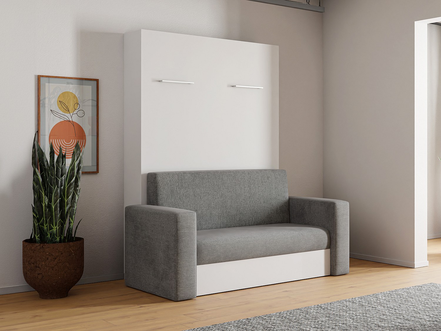 Ausziehbares Sofa 140 x 200 cm + Matratze - Manuelle vertikale Öffnung - We günstig online kaufen