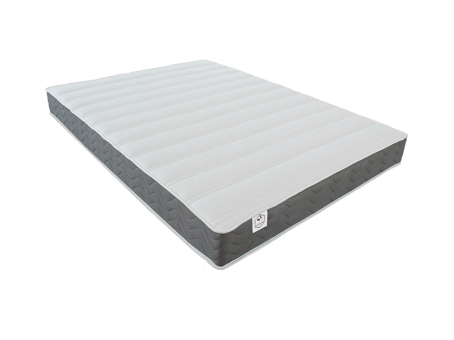 Lit escamotable 160 x 200 cm - Ouverture verticale manuelle - Blanc et gris + Matelas - MALINA  II