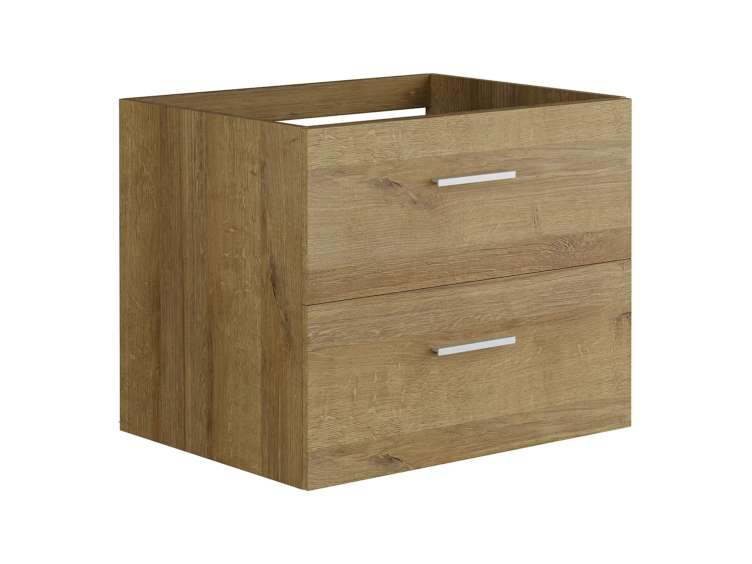 Mueble de baño flotante con lavabo y columna de almacenamiento - Color natural claro - 60 cm - KAYLA