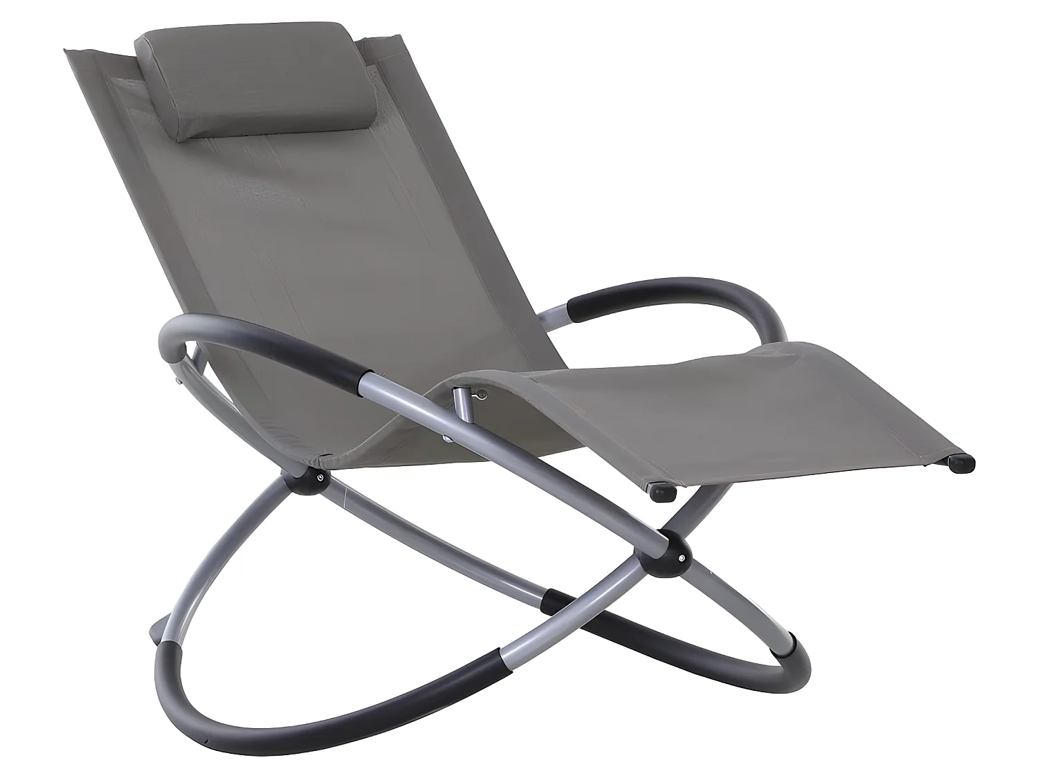 Estosa - Fauteuil transat de jardin à bascule coloris anthracite