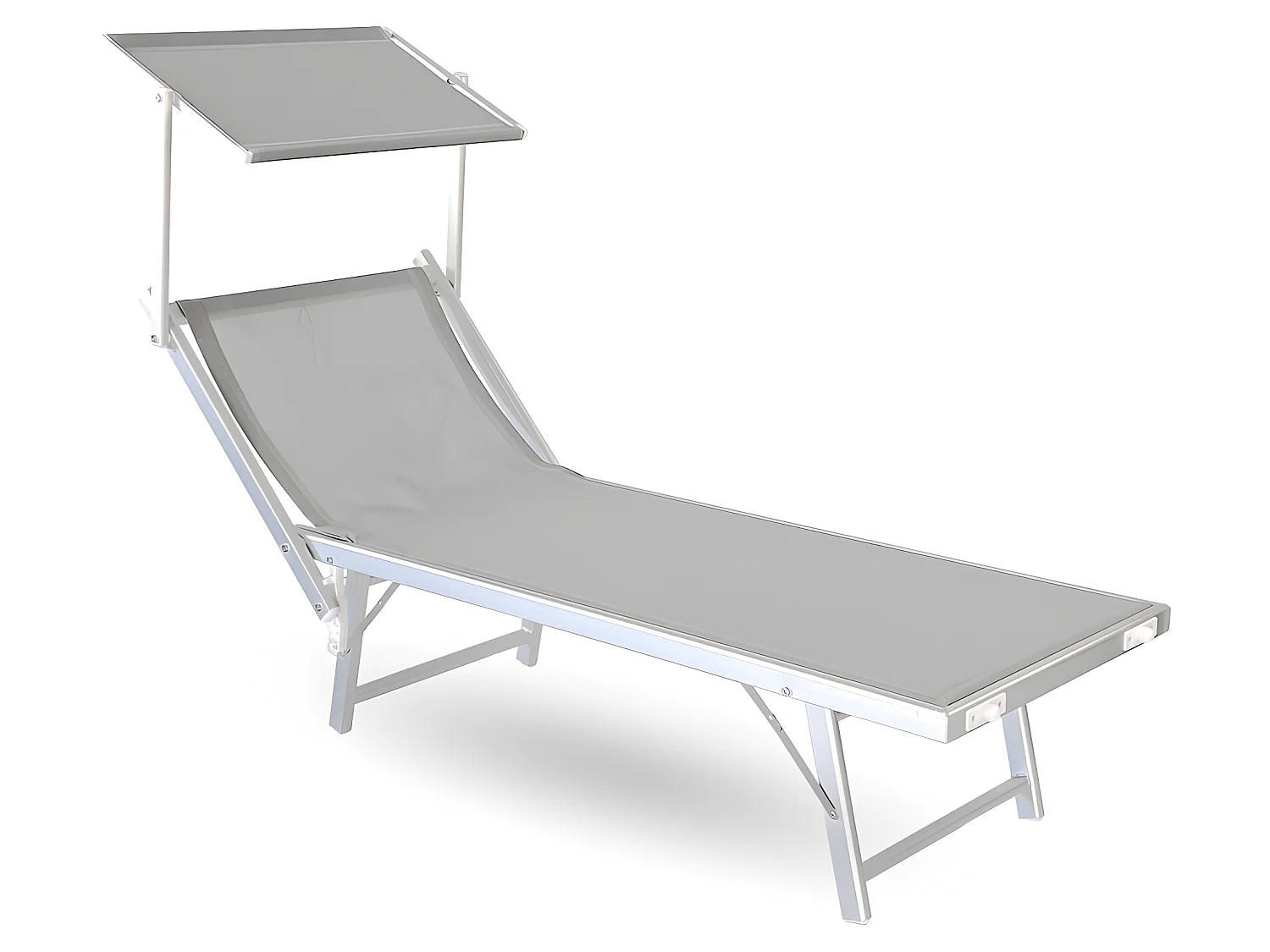 Estosa - Bain de soleil en aluminium et toile Bagnino grise