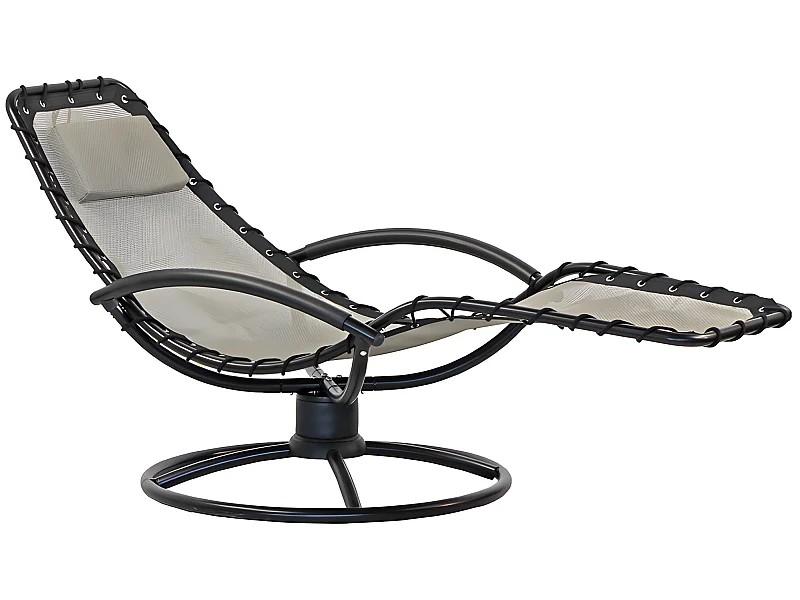 Estosa - Chaise longue elíptica de torção elíptica Ecru para jardim