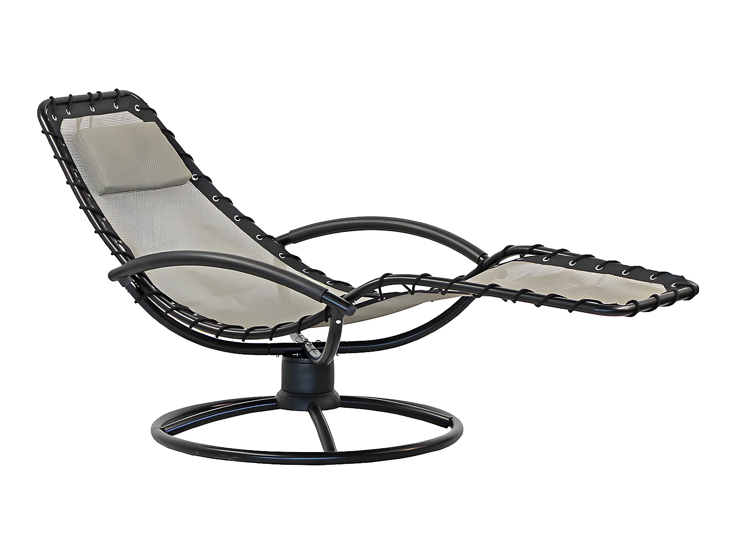 Estosa - Sdraio chaise longue da giardino ellittica twist ecrù
