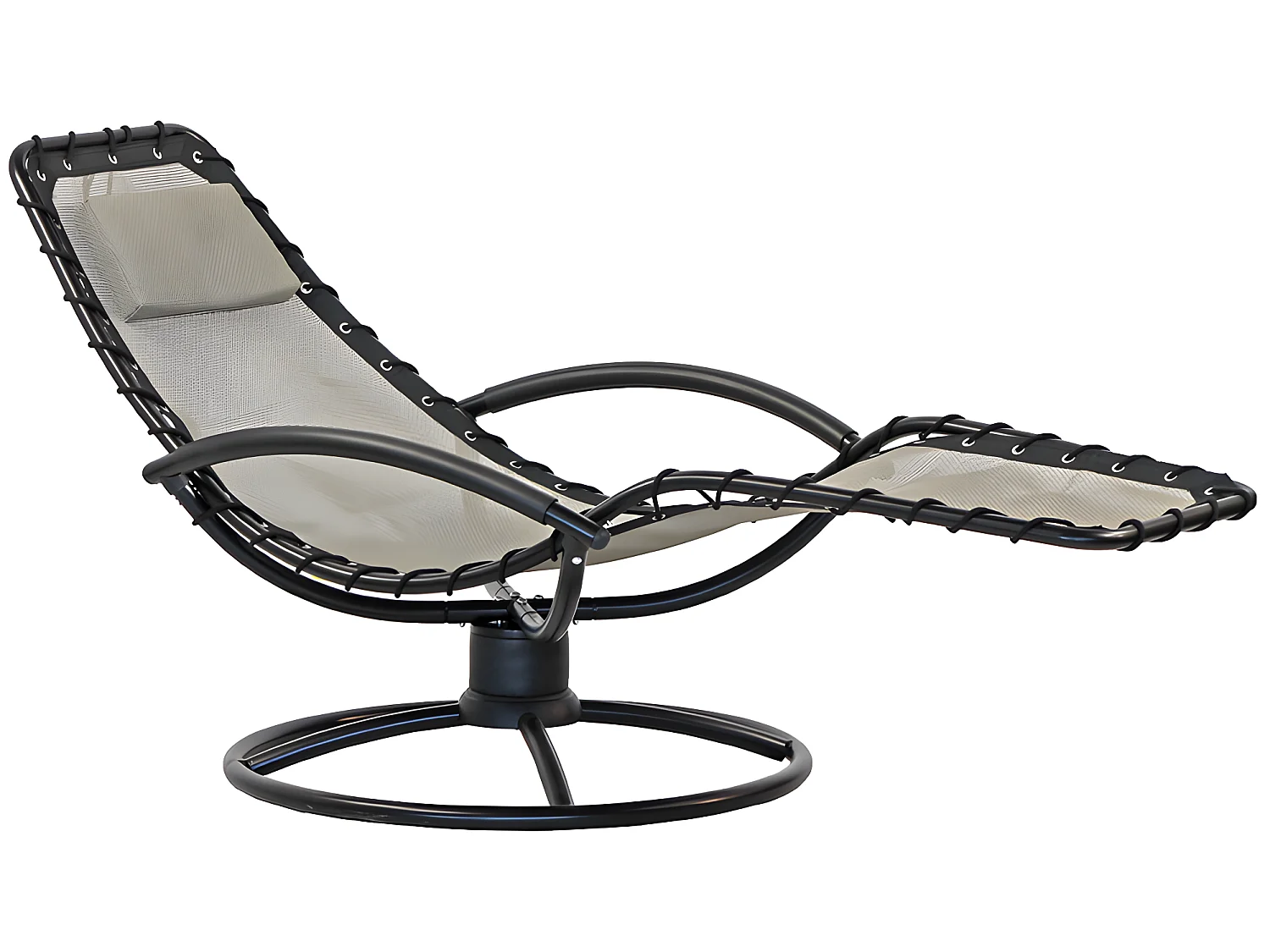 Estosa - Sdraio chaise longue da giardino ellittica twist ecrù