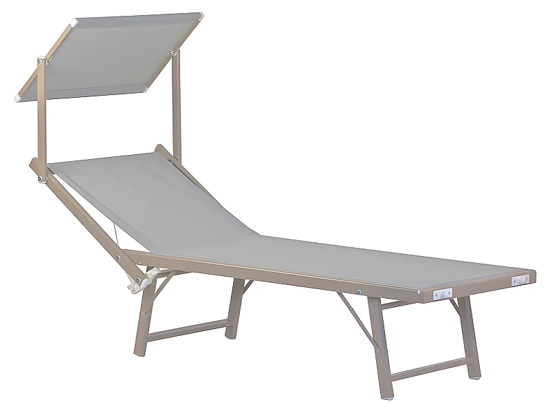 Estosa - Bagnino Sonnenliege aus ecrufarbenem Aluminium