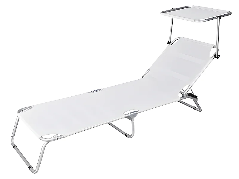 Estosa - Lit de plage pliant en aluminium Litto blanc