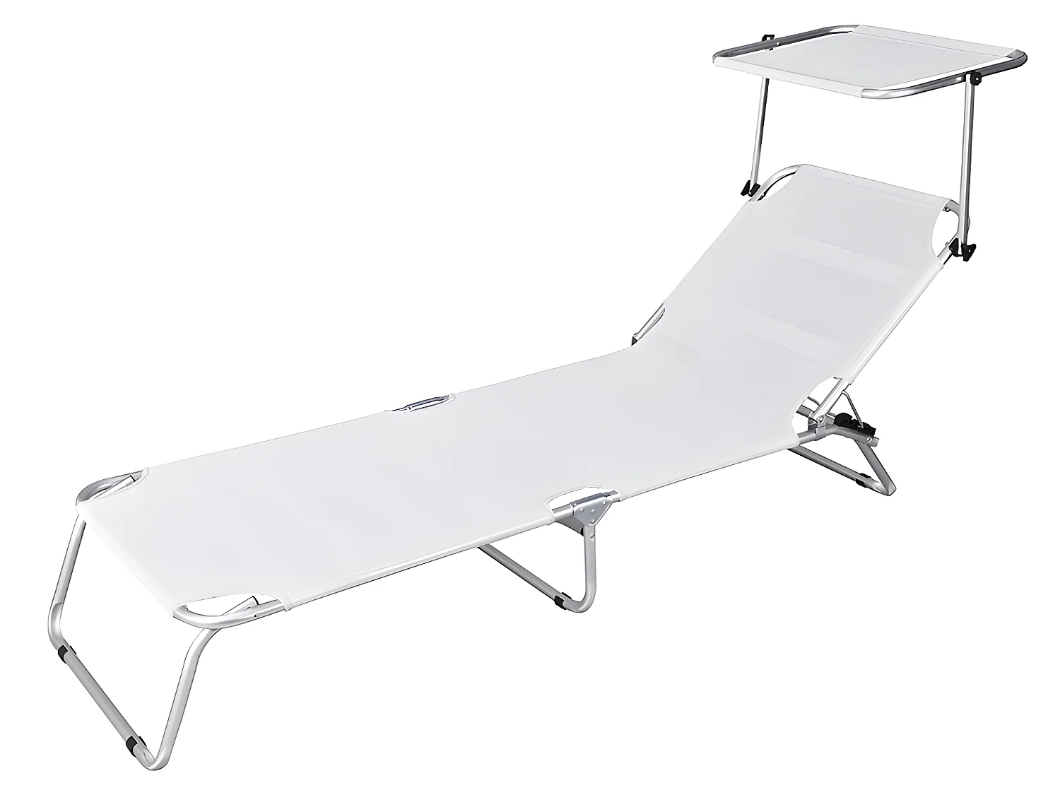 Estosa - Lit de plage pliant en aluminium Litto blanc