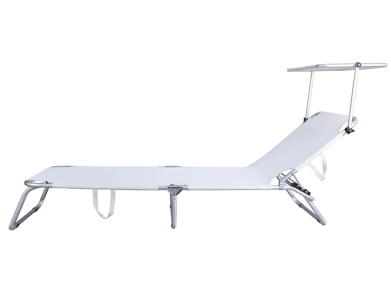 Estosa - Lit de plage pliant en aluminium Litto blanc