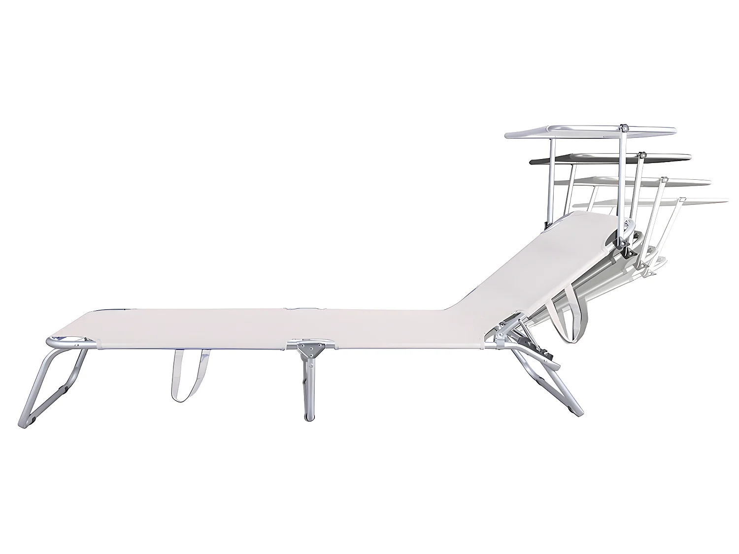 Estosa - Lit de plage pliant en aluminium Litto blanc
