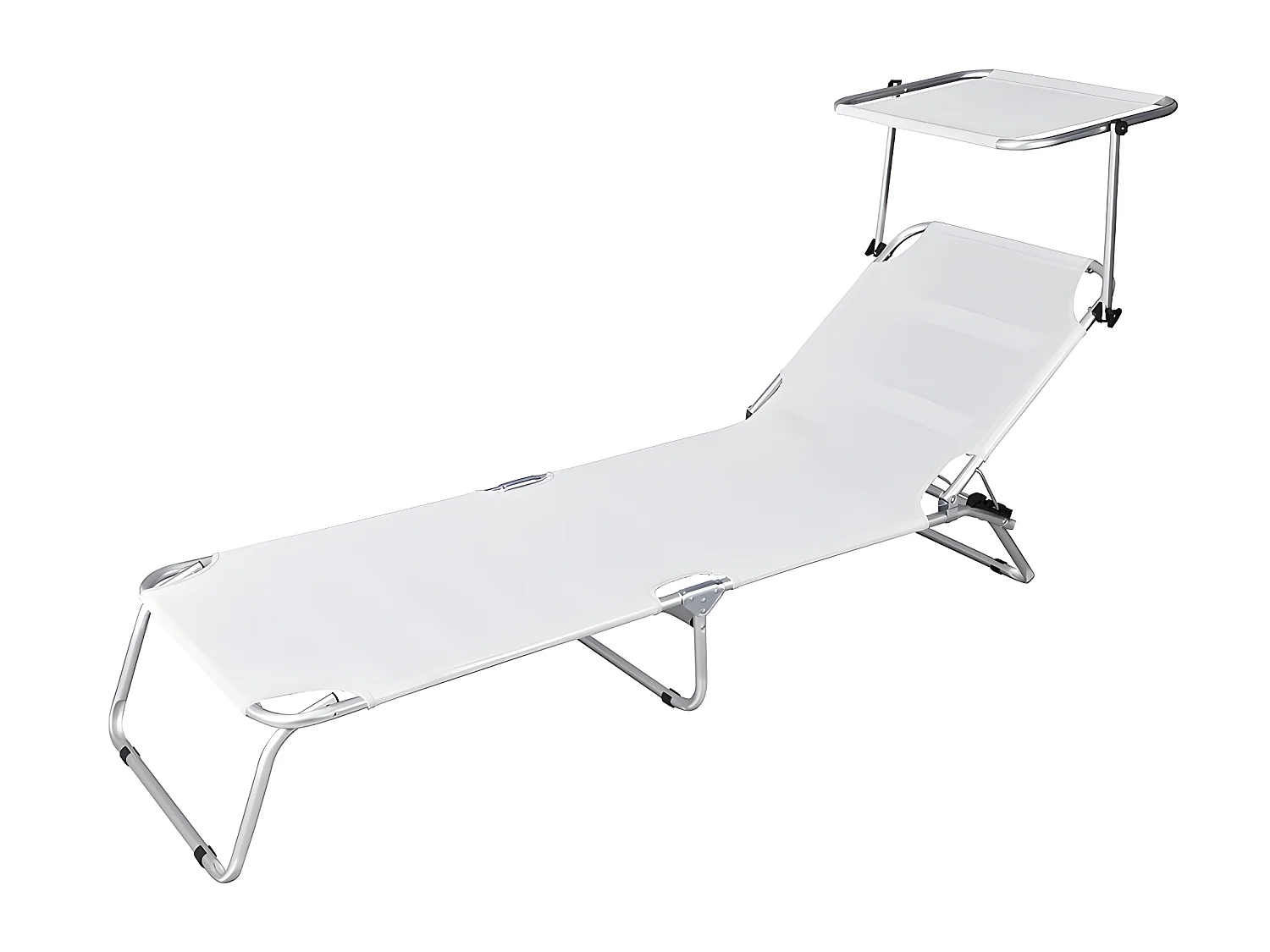 Estosa - Lit de plage pliant en aluminium Litto blanc