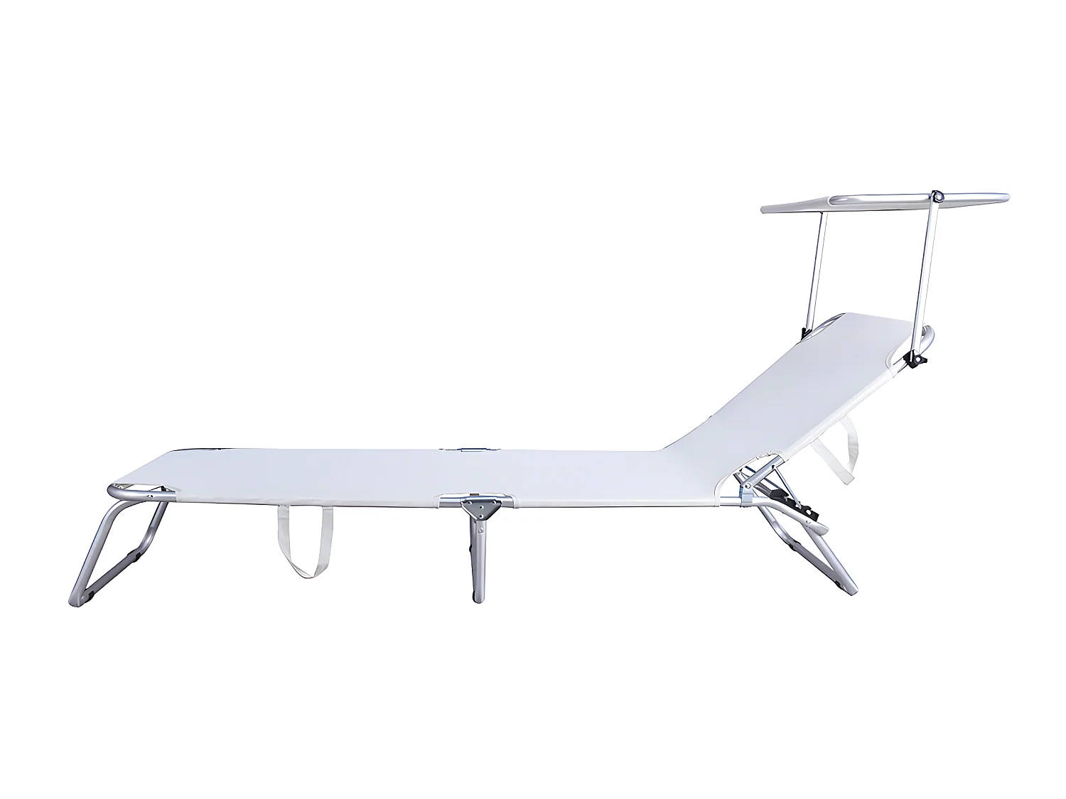 Estosa - Opklapbaar strandbed in wit Litto aluminium