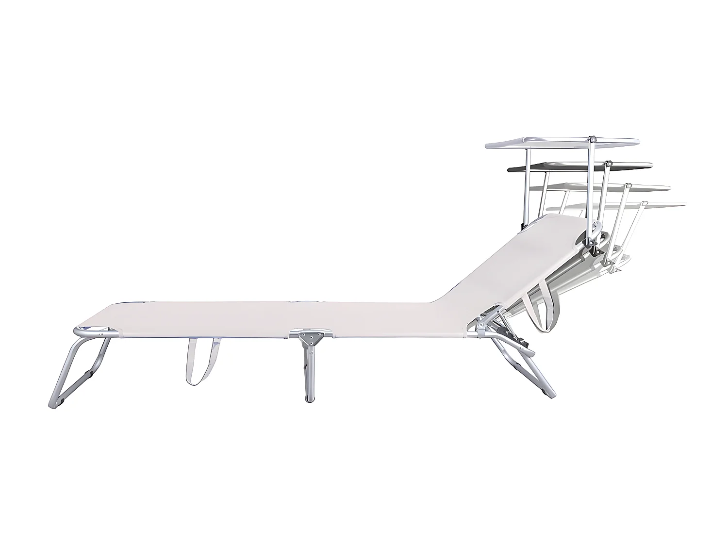 Estosa - Opklapbaar strandbed in wit Litto aluminium