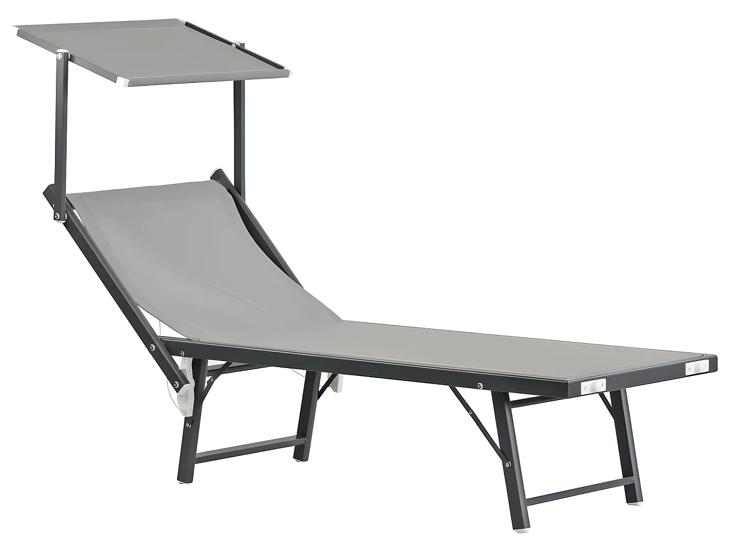 Estosa - Tumbona de jardín y playa Bagnino gris
