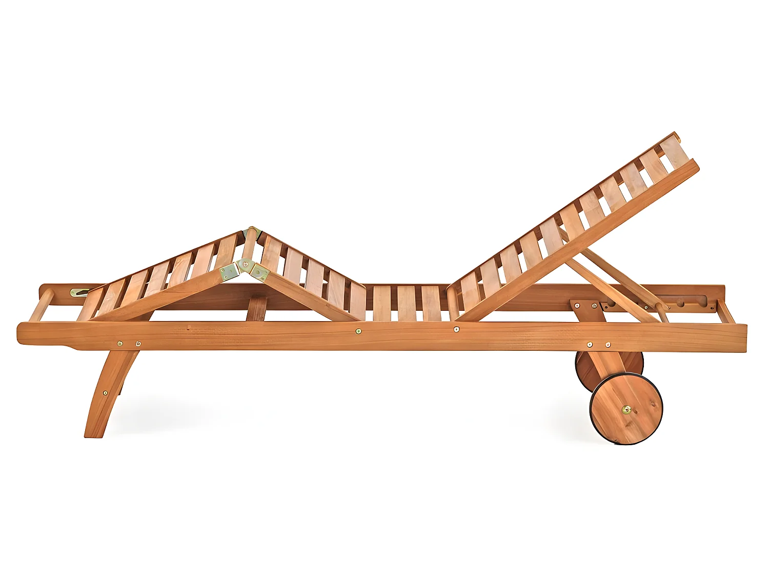 Estosa - Bain de soleil avec roulettes en bois Tropea